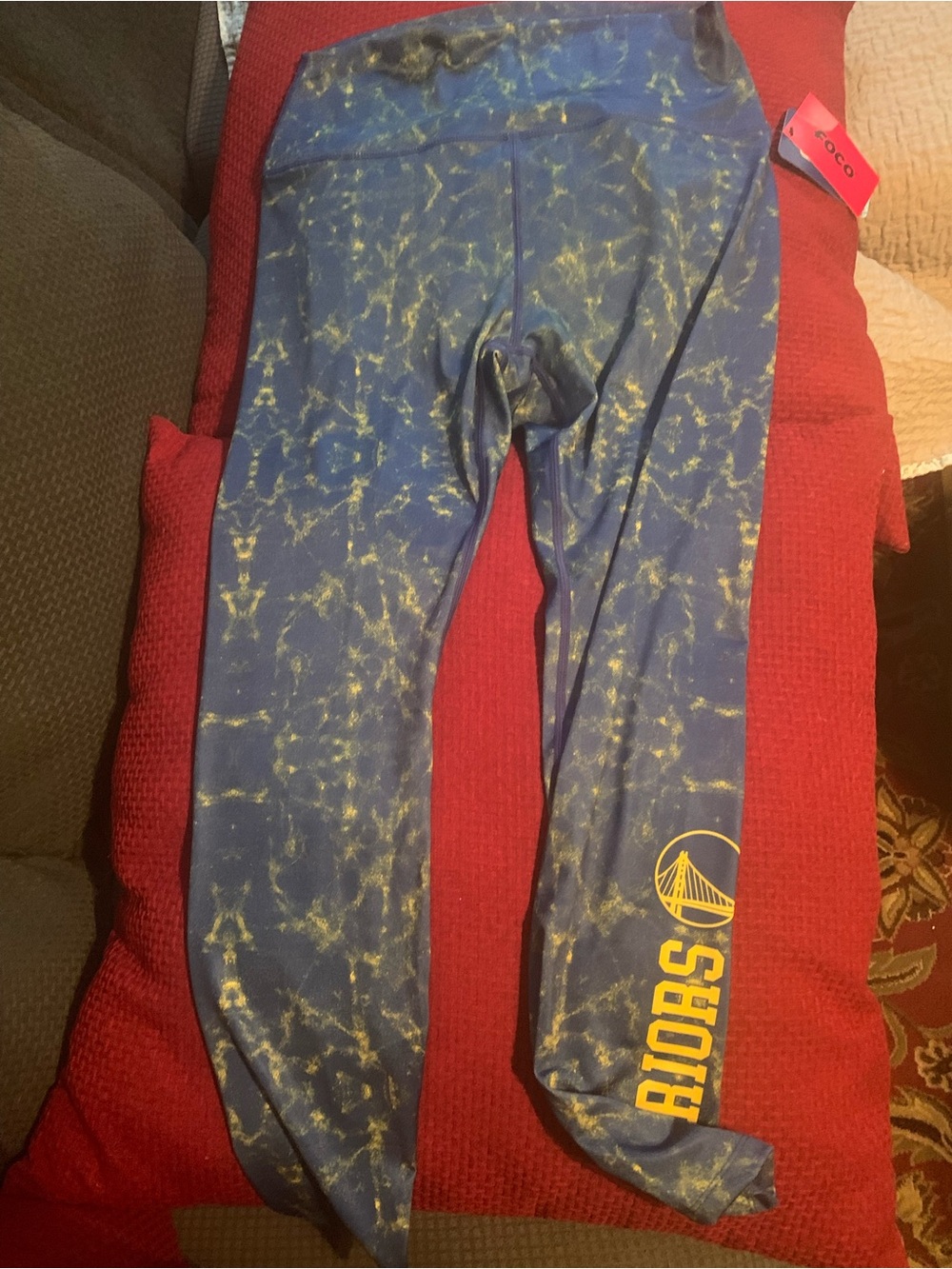 Golden State Warriors Navy & Yellow Leggings